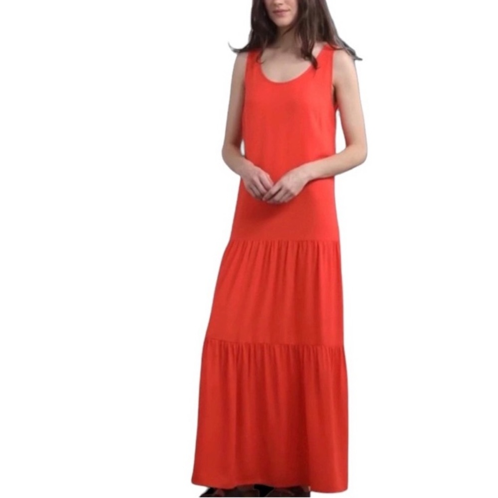 Elizabeth and James maxi dress boho red/orange tiered loose fit